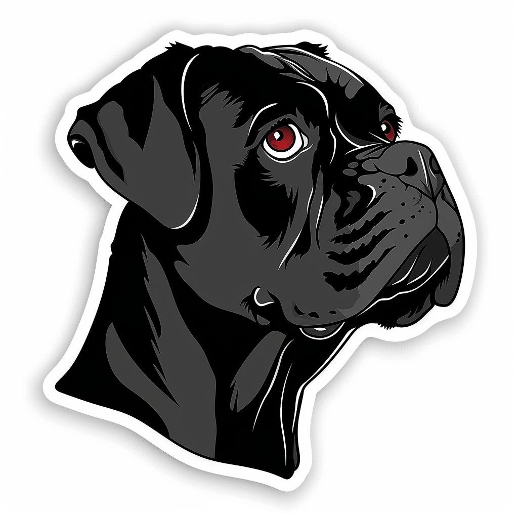 Boxer DogWhite Vinyl Decal Sticker for Car, Laptop, Tumbler and more # F07141