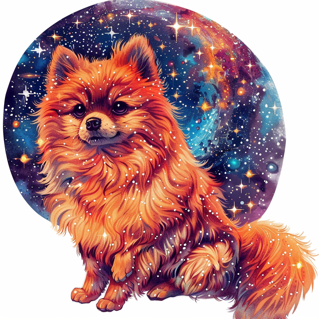 Sticker of a Pomeranian Dog galaxy majestic Expressive surreal Vinyl Decal Sticker for Car, Laptop, Tumbler and more # F013918
