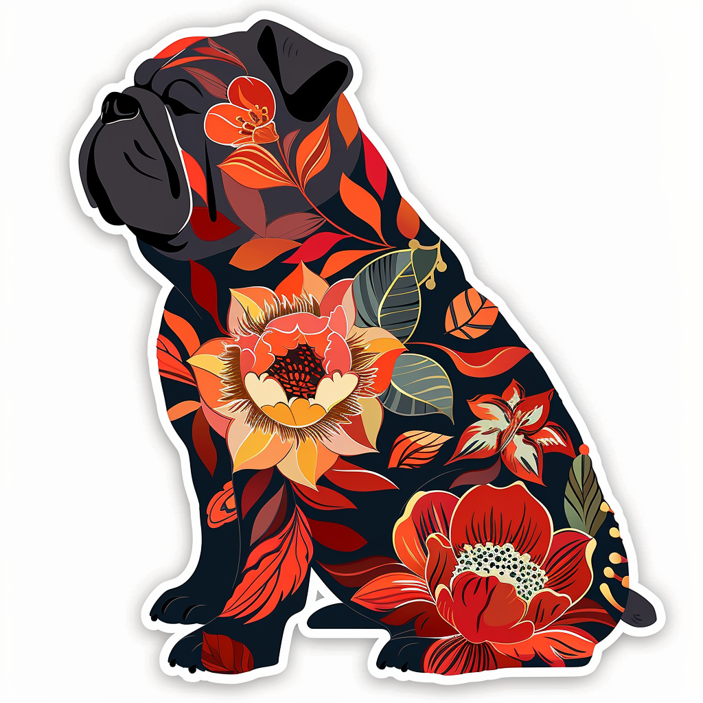 Bulldog Dog majestic Expressive surreal Vinyl Decal Sticker for Car, Laptop, Tumbler and more # F017670