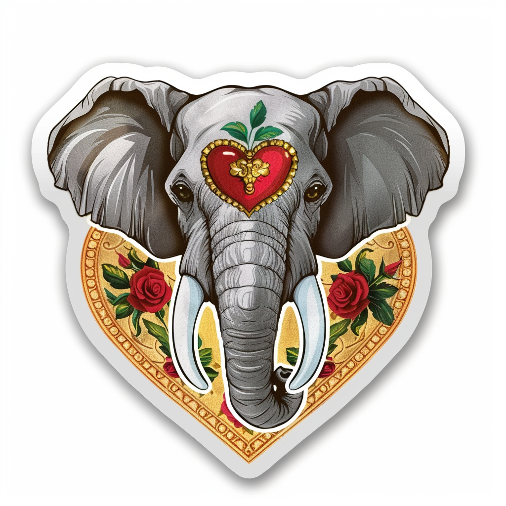 Elephant Expressive surreal Vinyl Decal Sticker for Car, Laptop, Tumbler and more # F022387