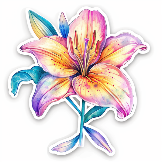 Lily flower majestic Expressive surreal Vinyl Decal Sticker for Car, Laptop, Tumbler and more # F023246