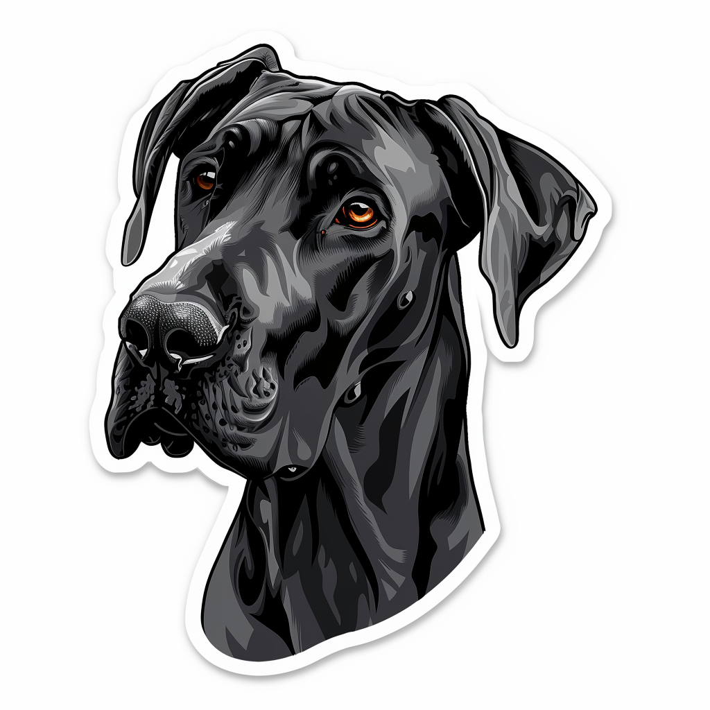 Great Dane Dog Expressive surreal Vinyl Decal Sticker for Car, Laptop, Tumbler and more # F022798