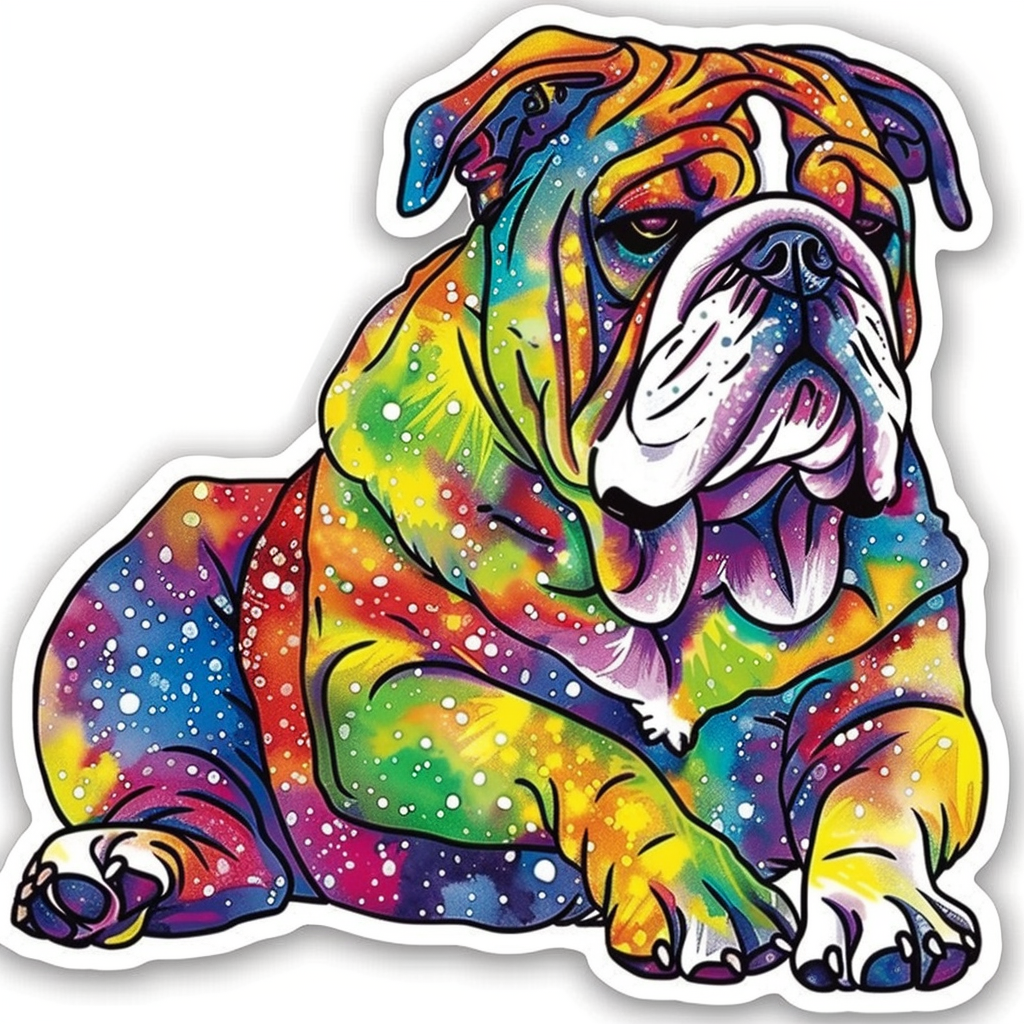 Bulldog Dog galaxy majestic Expressive surreal Vinyl Decal Sticker for Car, Laptop, Tumbler and more # F017479