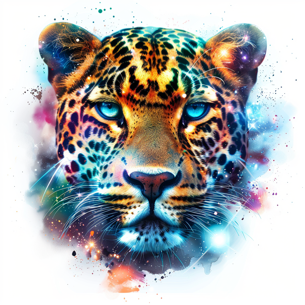 Leopard majestic Expressive surreal Vinyl Decal Sticker for Car, Laptop, Tumbler and more # F022459