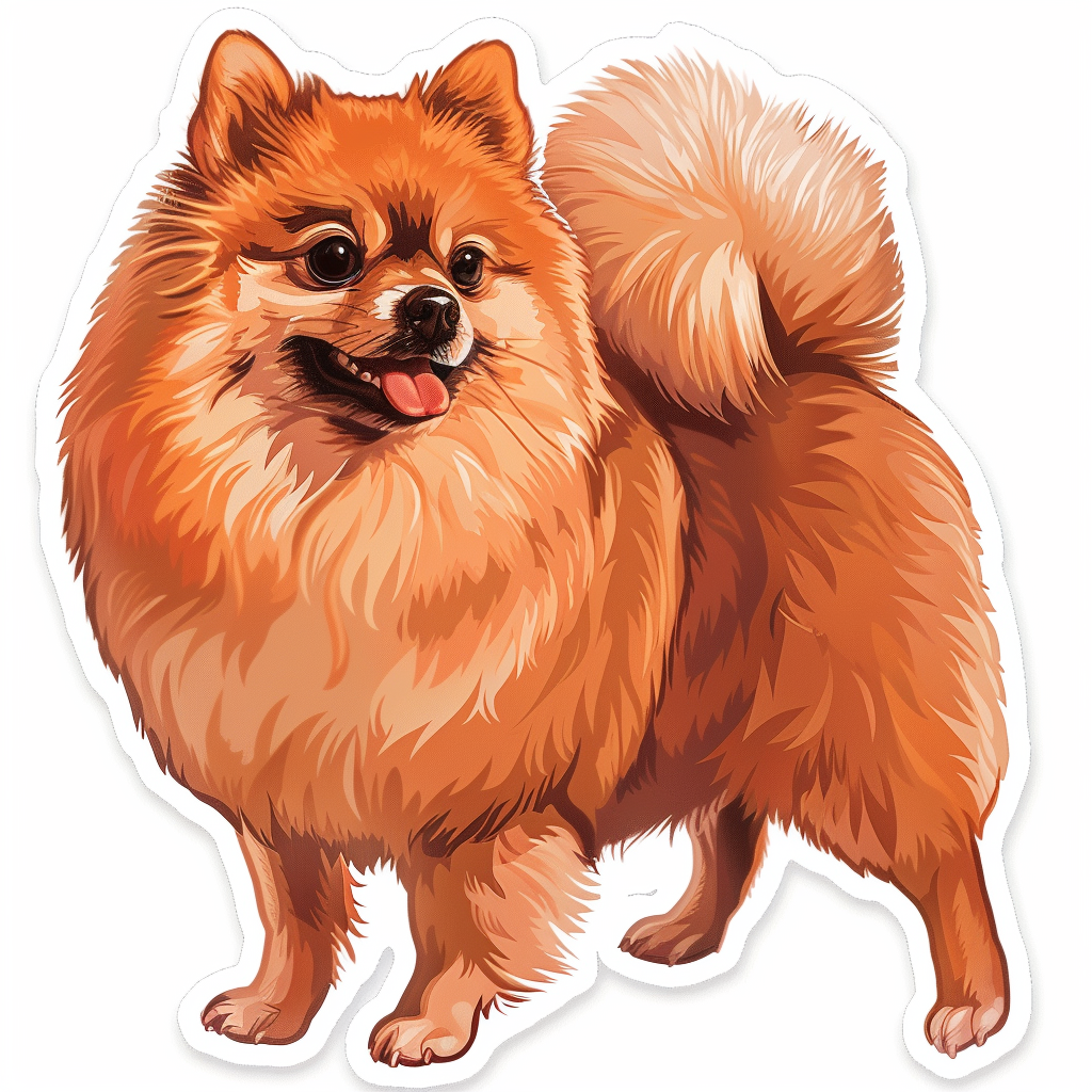 Sticker of a Pomeranian Dog majestic Expressive surreal Vinyl Decal Sticker for Car, Laptop, Tumbler and more # F013816