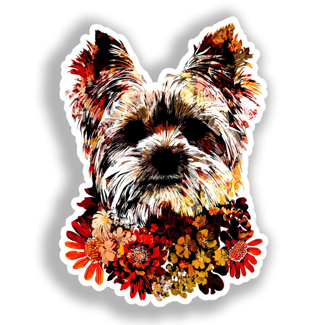 Yorkshire Terrier Dog Vinyl Decal Sticker for Car, Laptop, Tumbler and more # A017118-4" x 4"