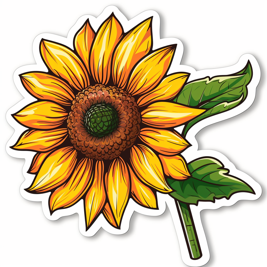 Sunflower flower majestic Expressive surreal Vinyl Decal Sticker for Car, Laptop, Tumbler and more # F022931