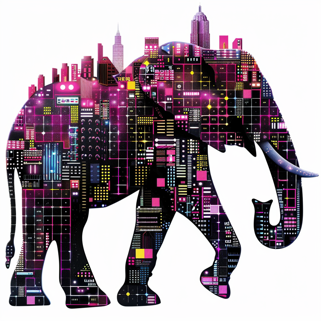 Elephant Expressive surreal Vinyl Decal Sticker for Car, Laptop, Tumbler and more # F022273-4" x 4"