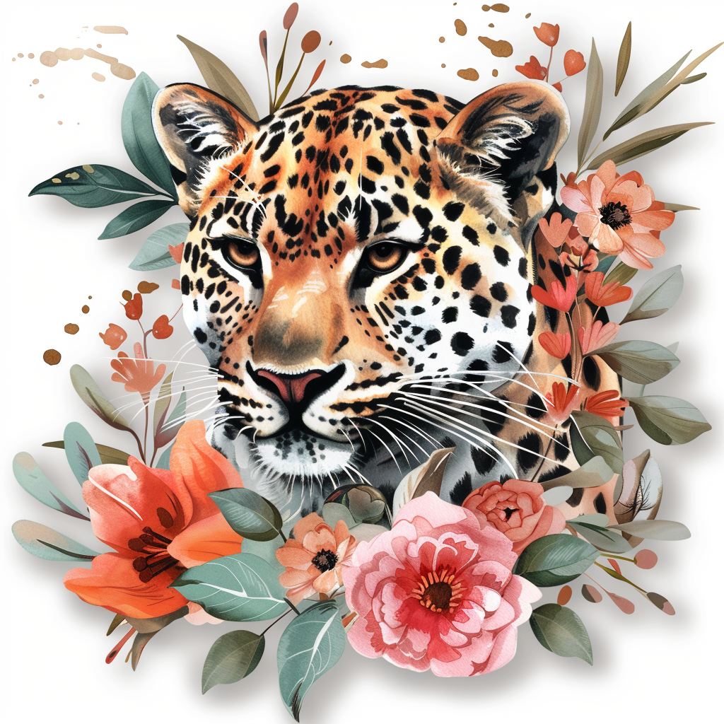 Leopard majestic Expressive surreal Vinyl Decal Sticker for Car, Laptop, Tumbler and more # F022586