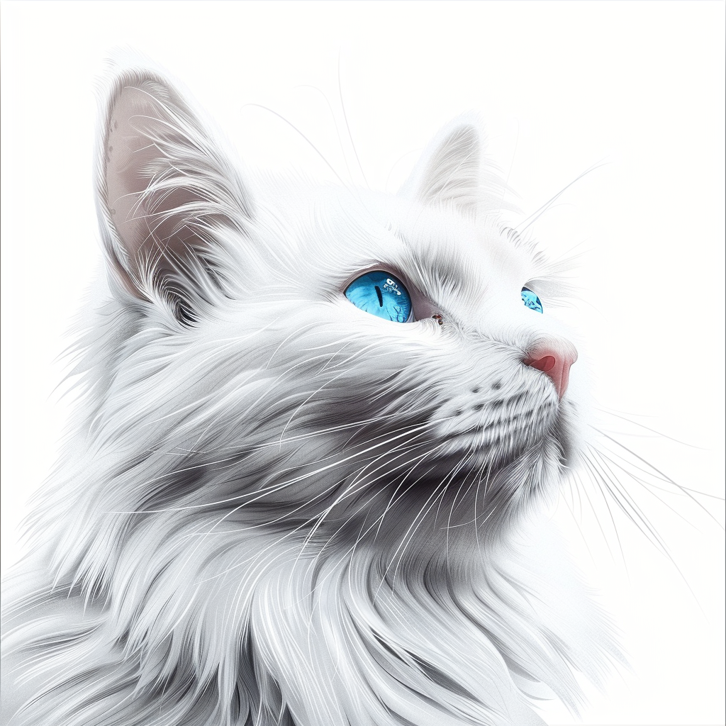 Adorable Turkish Angora Cat Vinyl Decal Sticker for Car, Laptop, Tumbler and more # F020781-4" x 4"