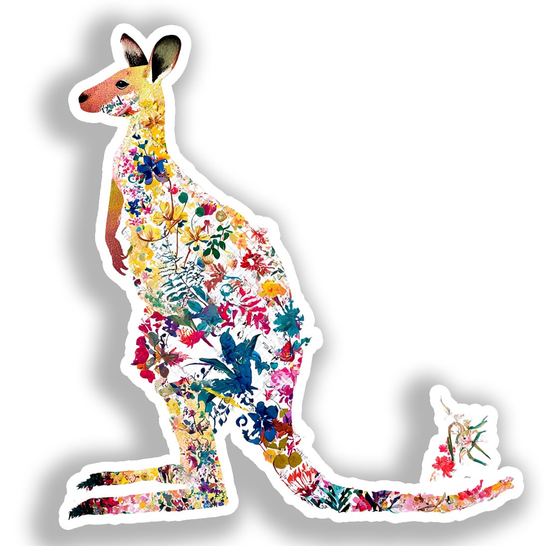 Kangaroo Vinyl Decal Sticker for Car, Laptop, Tumbler and more # A018502-4" x 4"