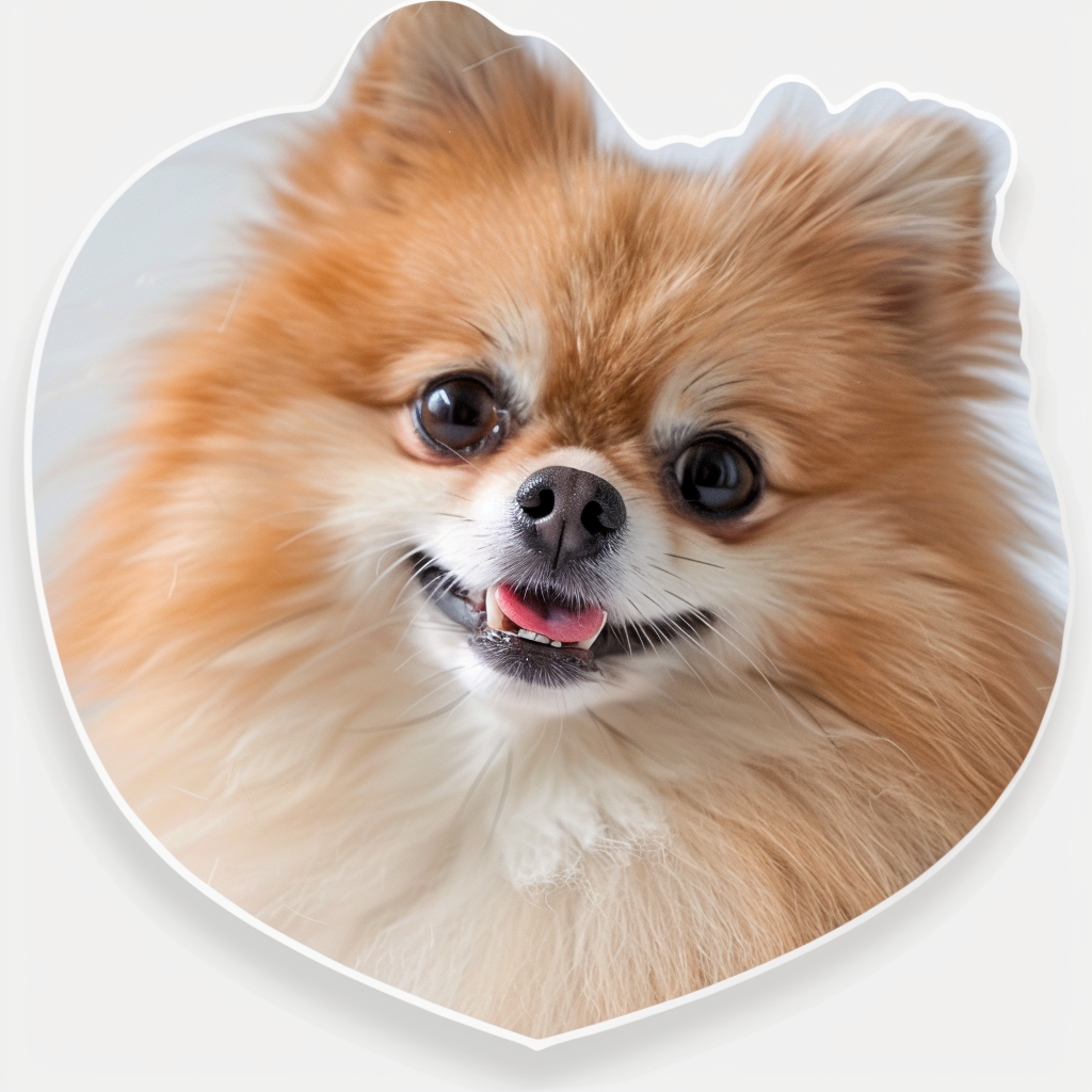 Sticker of a Pomeranian Dog majestic Expressive surreal Heartcore Vinyl Decal Sticker for Car, Laptop, Tumbler and more # F014038