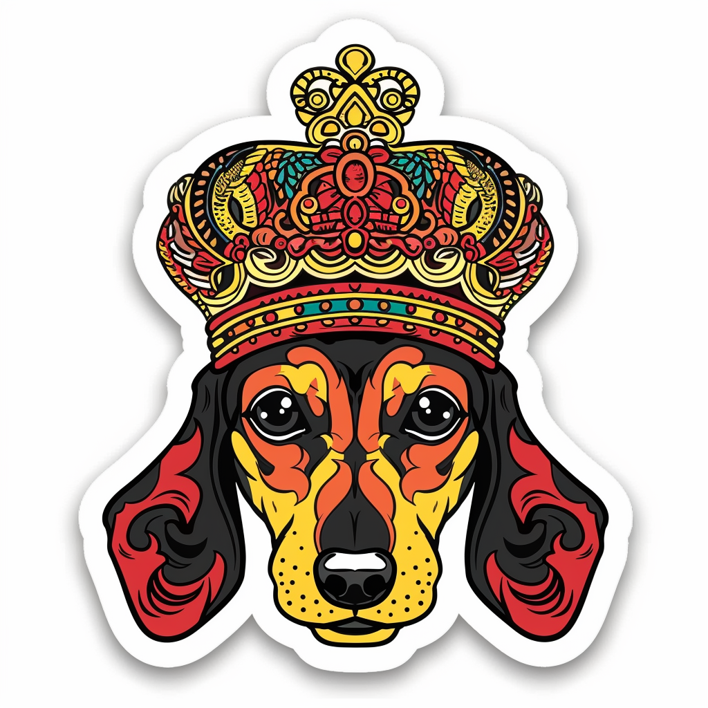 Dachshund Dog crowned Vinyl Decal Sticker for Car, Laptop, Tumbler and more # F013170