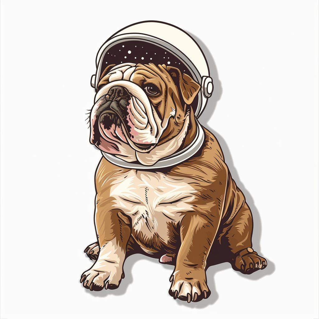 Bulldog Dog majestic Expressive surreal Vinyl Decal Sticker for Car, Laptop, Tumbler and more # F017720