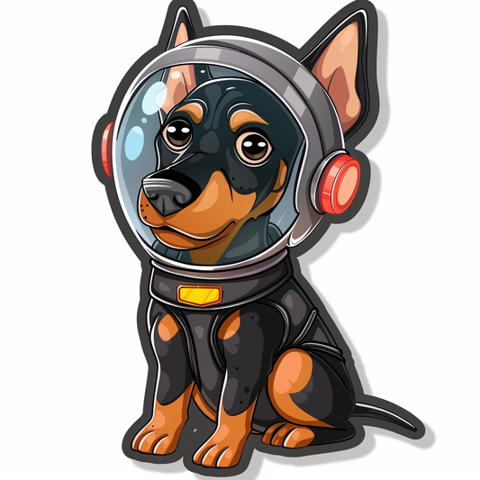 Cute and Adorable Doberman Pinscher Expressive surreal Vinyl Decal Sticker for Car, Laptop, Tumbler and more # F019635-4" x 4"