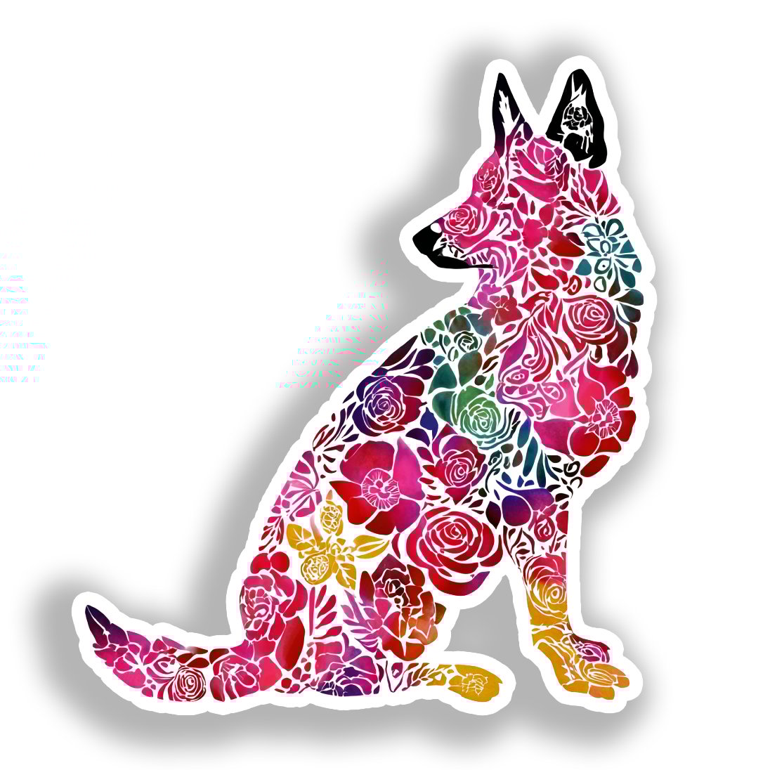 German Shepherd Dog Vinyl Decal Sticker for Car, Laptop, Tumbler and more # A019596-4" x 4"