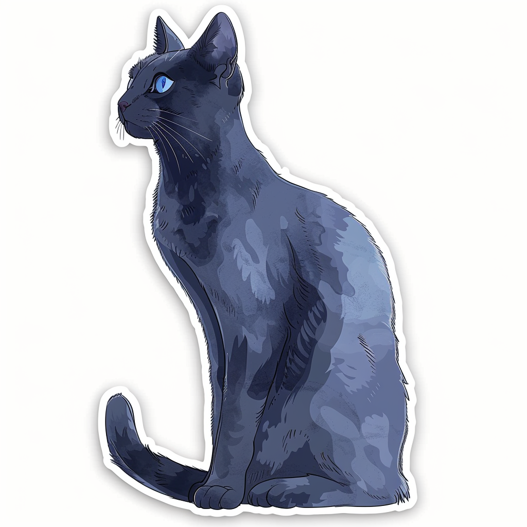 Russian Blue cat Vinyl Decal Sticker for Car, Laptop, Tumbler and more # F07910