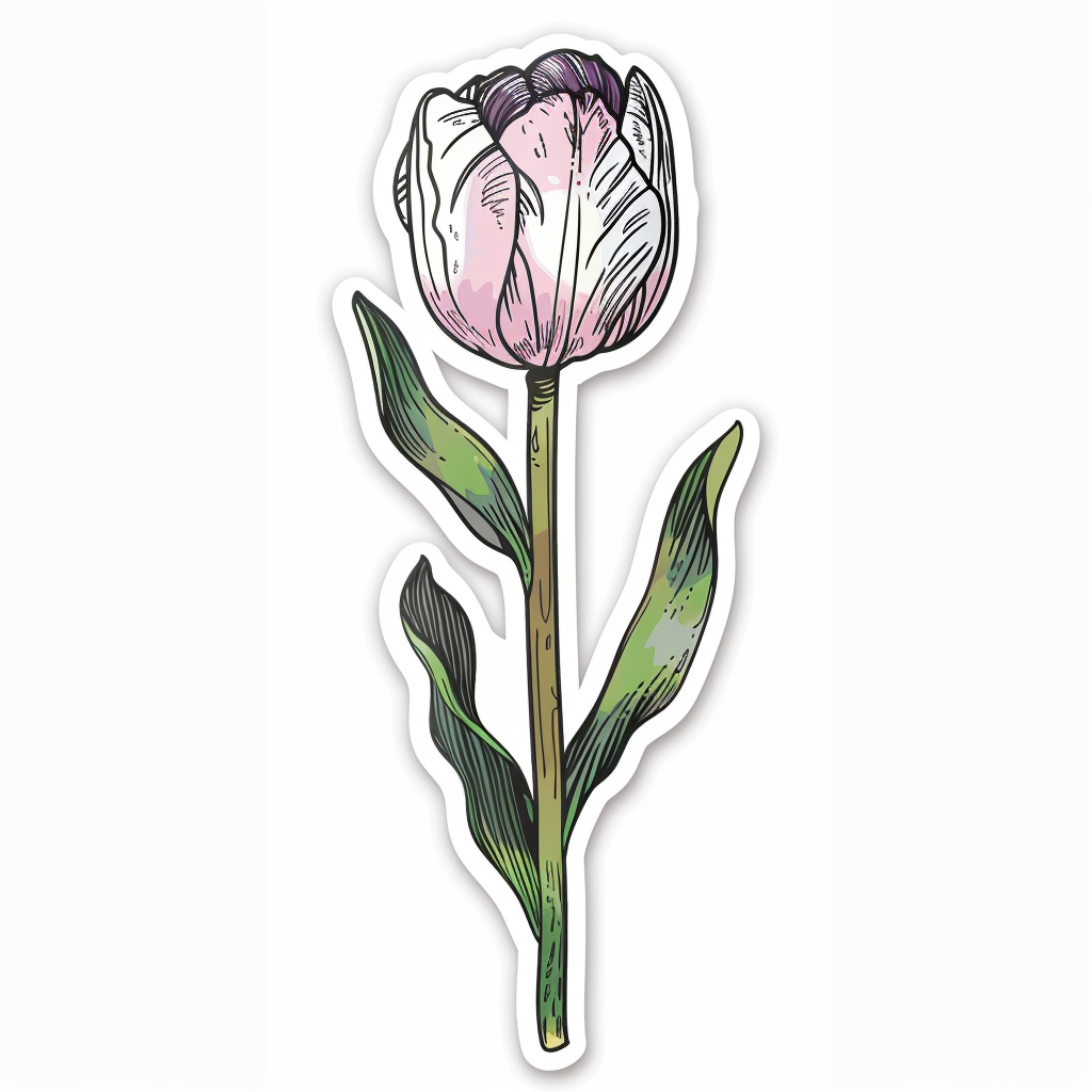 Sticker of a Tulip flower Vinyl Decal Sticker for Car, Laptop, Tumbler and more # F023482