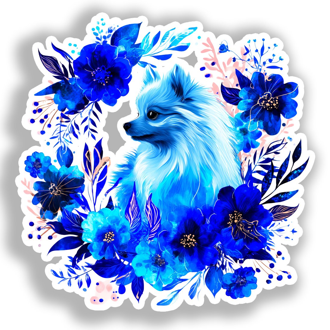 Pomeranian Dog Vinyl Decal Sticker for Car, Laptop, Tumbler and more # A017243-4" x 4"
