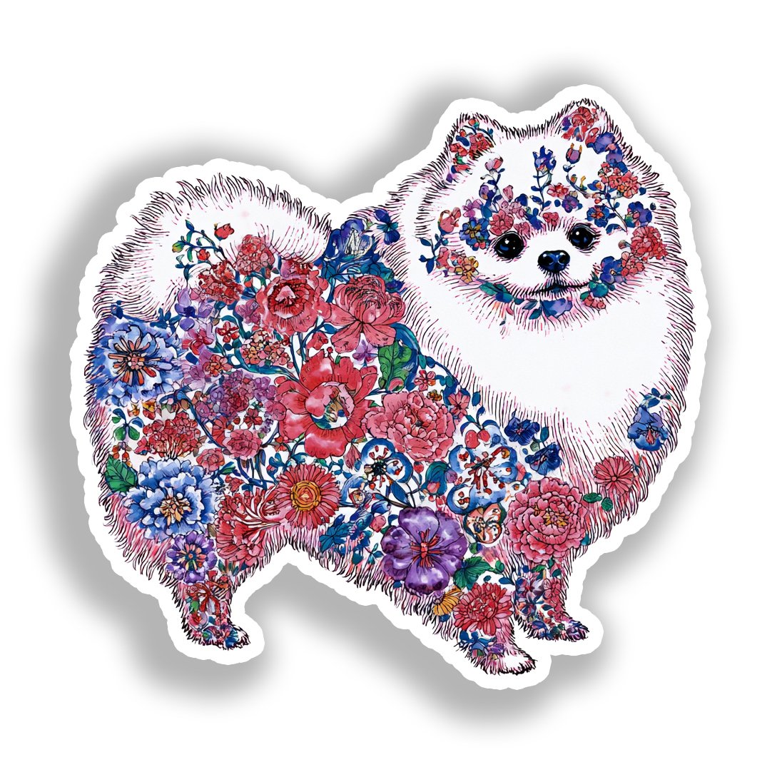 Pomeranian Dog Vinyl Decal Sticker for Car, Laptop, Tumbler and more # A017269-4" x 4"