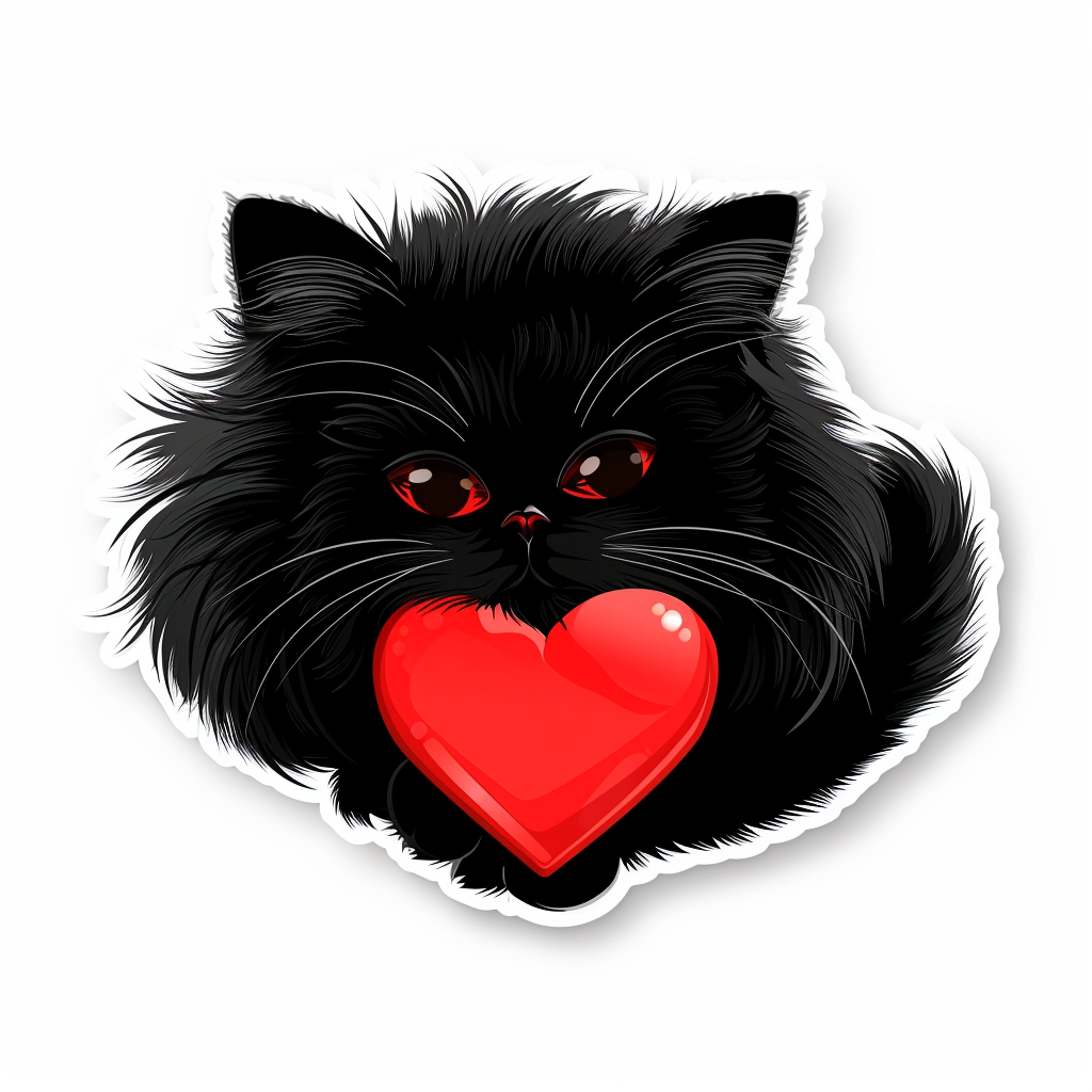 Sticker of a Persian Cat Expressive surreal Vinyl Decal Sticker for Car, Laptop, Tumbler and more # F016365