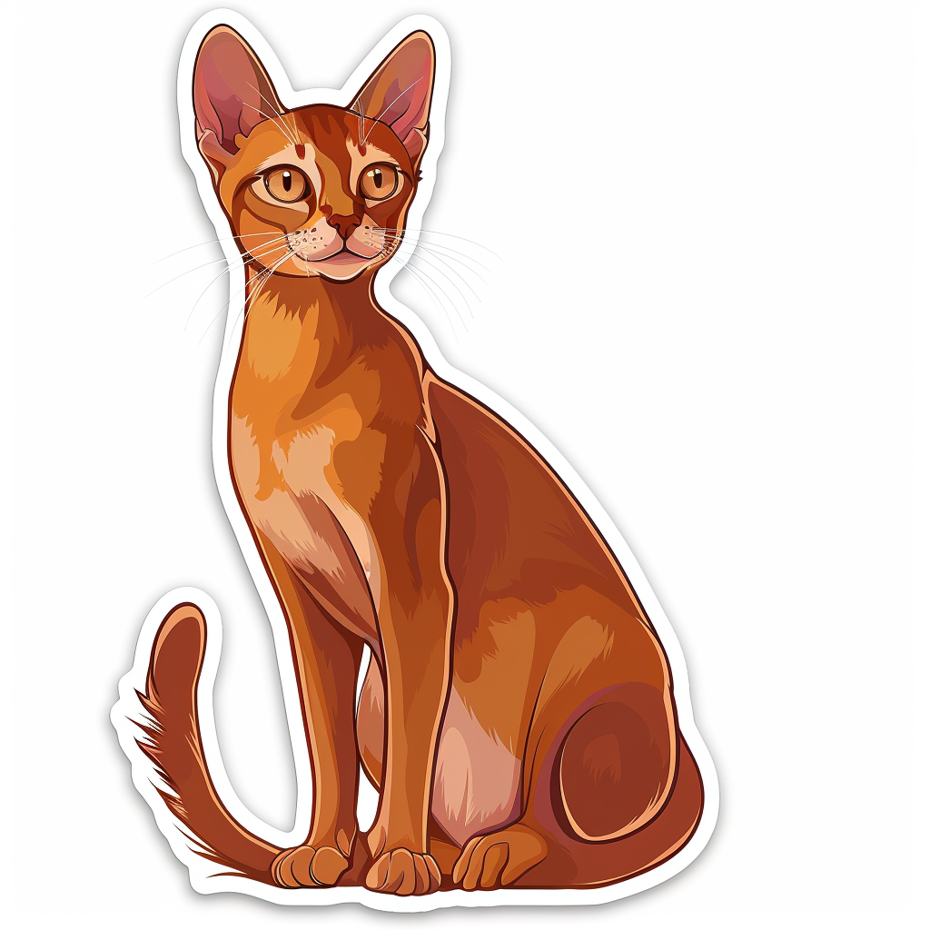 Abyssinian Cat astronaut majestic Expressive surreal Vinyl Decal Sticker for Car, Laptop, Tumbler and more # F021128-4" x 4"