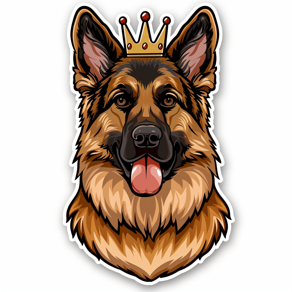 German Shepherd Dog crowned Vinyl Decal Sticker for Car, Laptop, Tumbler and more # F011488