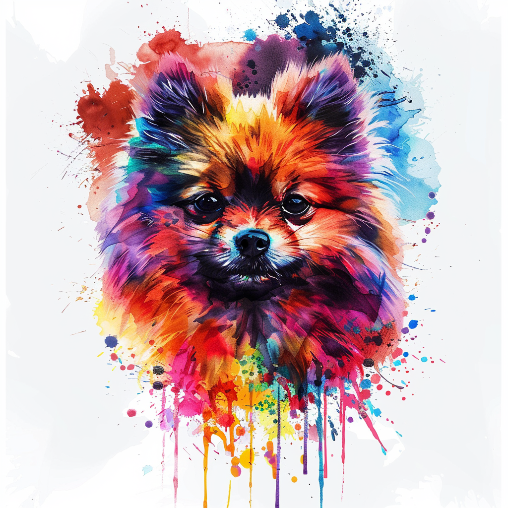 Sticker of a Pomeranian Dog majestic Expressive surreal Vinyl Decal Sticker for Car, Laptop, Tumbler and more # F013777