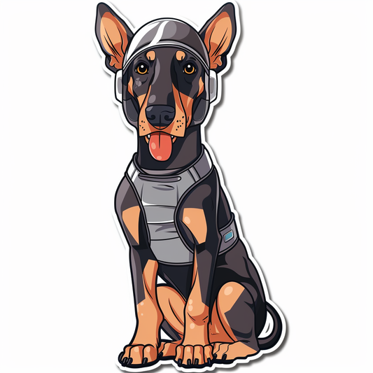 Cute and Adorable Doberman Pinscher Expressive surreal Vinyl Decal Sticker for Car, Laptop, Tumbler and more # F019647-4" x 4"