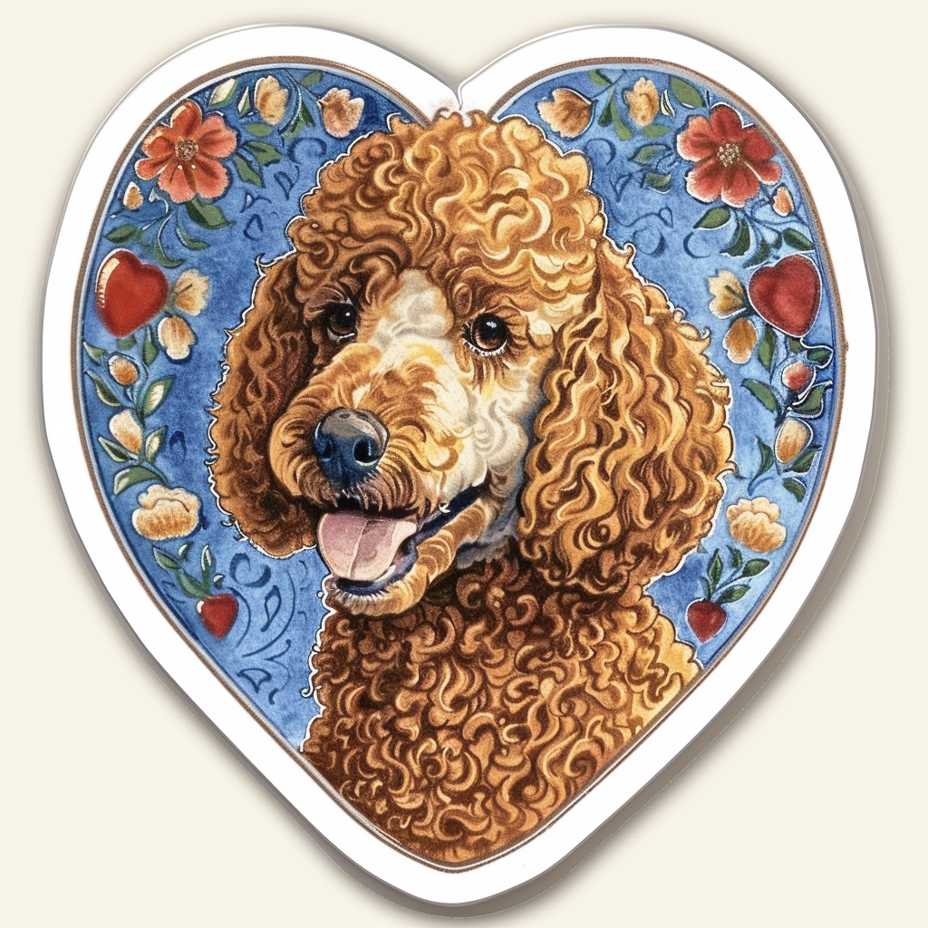 Poodle Dog heartcore Vinyl Decal Sticker for Car, Laptop, Tumbler and more # F012265