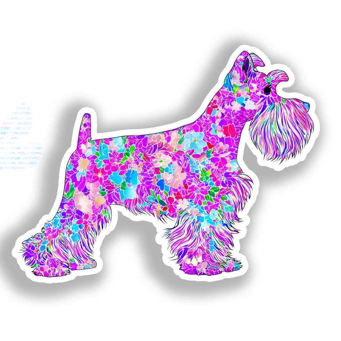 Miniature Schnauzer Dog Vinyl Decal Sticker for Car, Laptop, Tumbler and more # A019325-4" x 4"