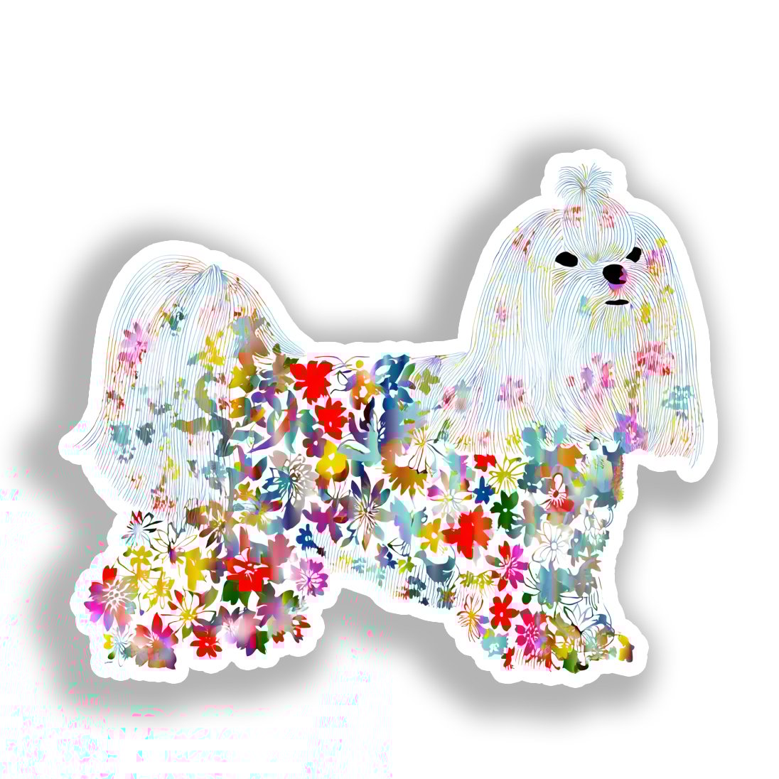 Maltese Dog Vinyl Decal Sticker for Car, Laptop, Tumbler and more # A019369-4" x 4"