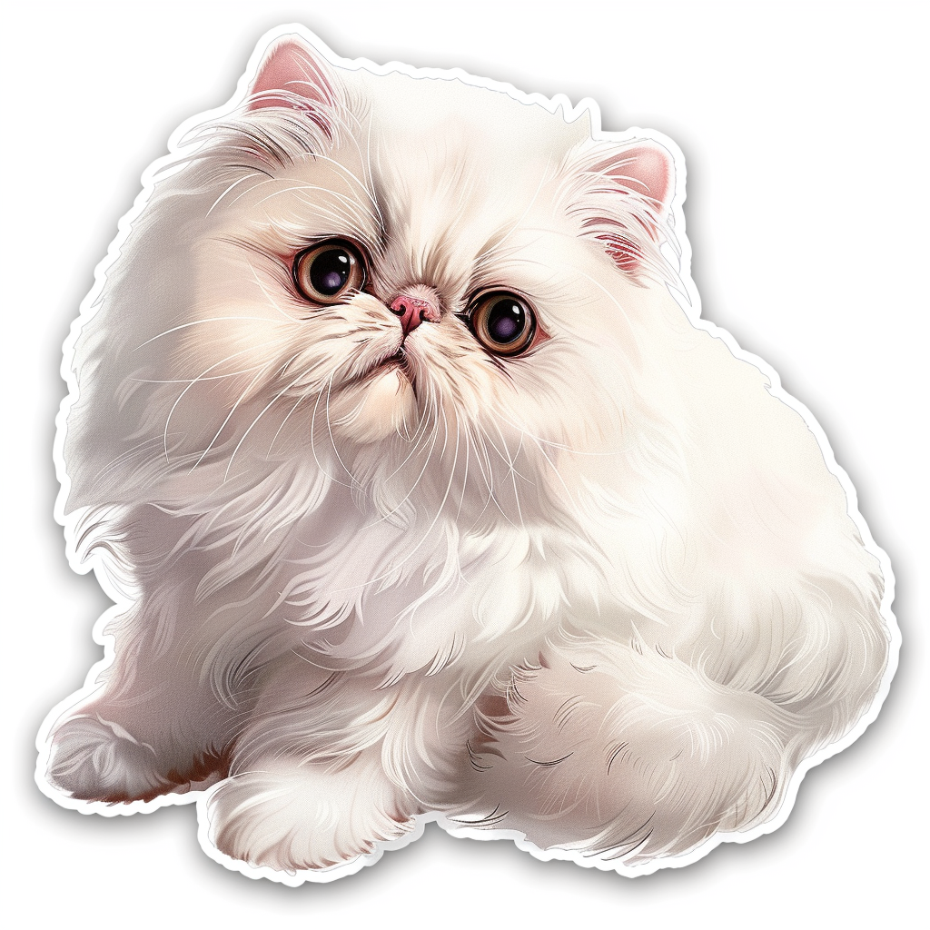 Persian Cat Expressive surreal Vinyl Decal Sticker for Car, Laptop, Tumbler and more # F016479
