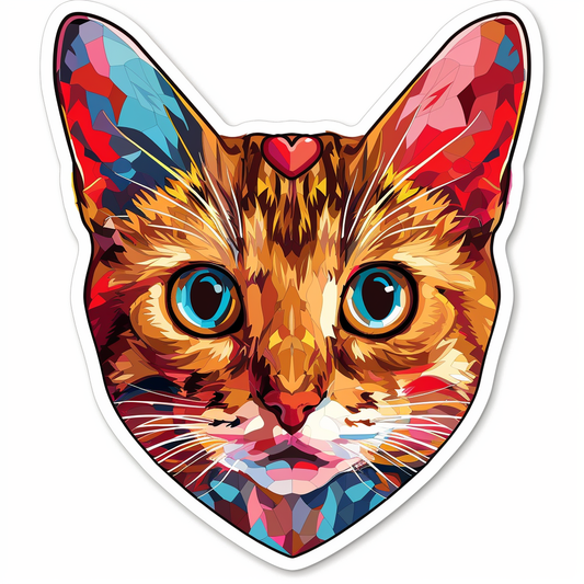 Abyssinian Cat astronaut majestic Expressive surreal Vinyl Decal Sticker for Car, Laptop, Tumbler and more # F021645-4" x 4"