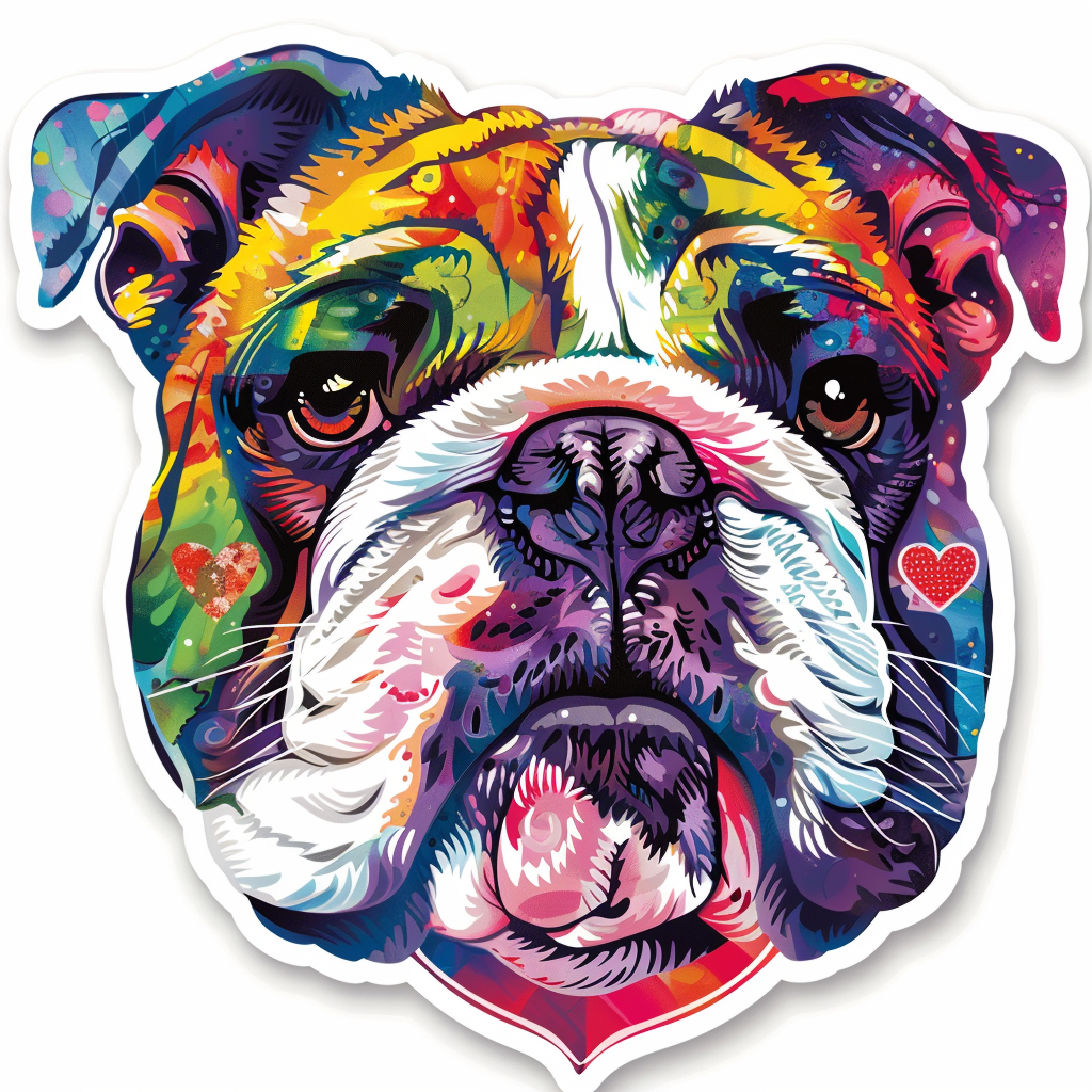 Bulldog Dog majestic Expressive surreal Vinyl Decal Sticker for Car, Laptop, Tumbler and more # F017651