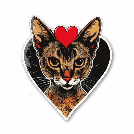 Abyssinian Cat astronaut majestic Expressive surreal Vinyl Decal Sticker for Car, Laptop, Tumbler and more # F021657-4" x 4"