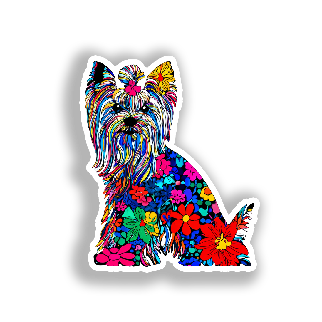 Yorkshire Terrier Dog Vinyl Decal Sticker for Car, Laptop, Tumbler and more # A017131-4" x 4"