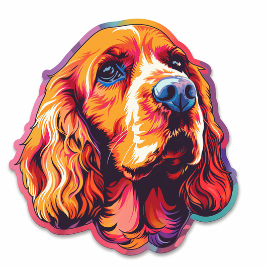 Cocker Spaniel Dog majestic Expressive surreal Vinyl Decal Sticker for Car, Laptop, Tumbler and more # F019741-4" x 4"