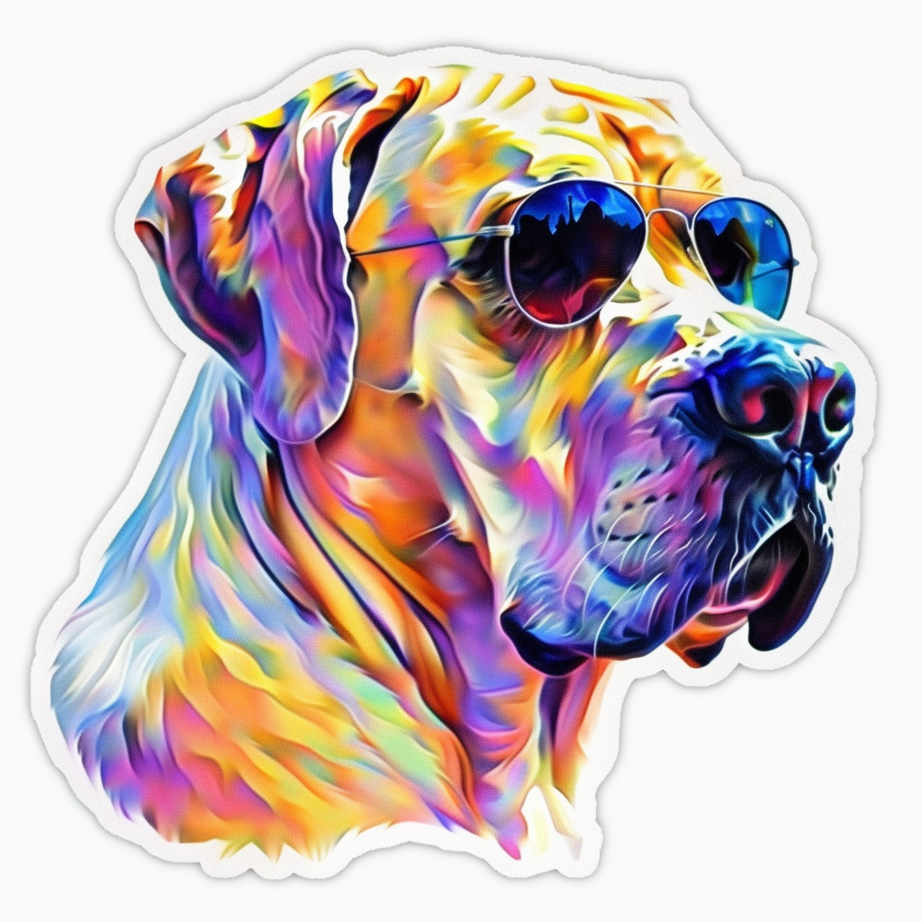 Great Dane Dog Expressive surreal Vinyl Decal Sticker for Car, Laptop, Tumbler and more # F022640