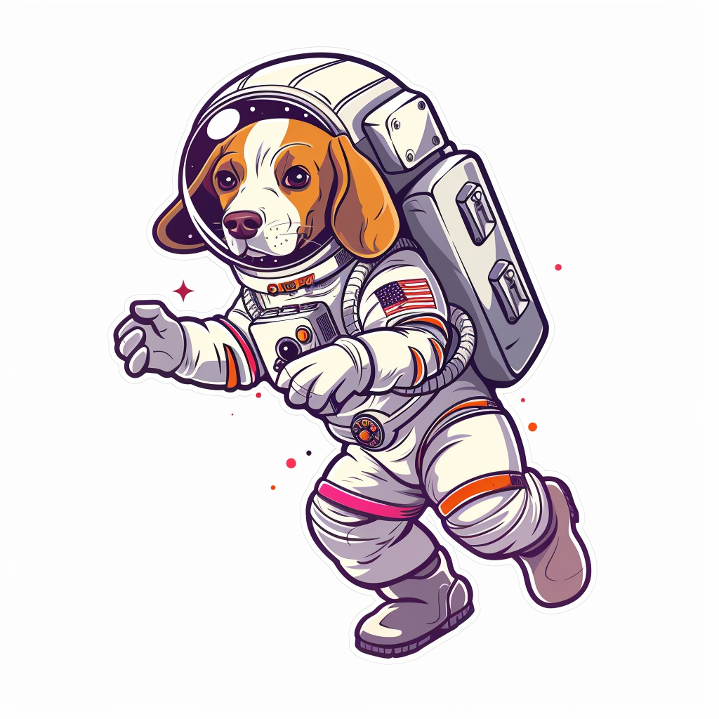 Beagle dog astronaut Vinyl Decal Sticker for Car, Laptop, Tumbler and more # F011916