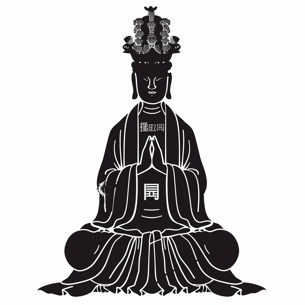 Buddha cartoon majestic Expressive surreal Vinyl Decal Sticker for Car, Laptop, Tumbler and more # F017044