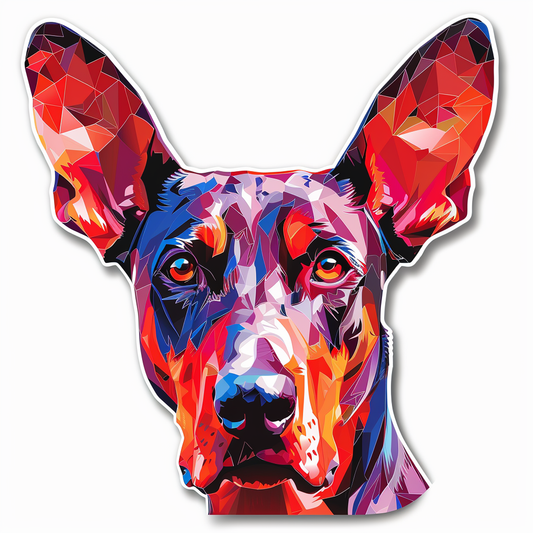 Doberman Pinscher Dog majestic Expressive surreal Vinyl Decal Sticker for Car, Laptop, Tumbler and more # F019526-4" x 4"