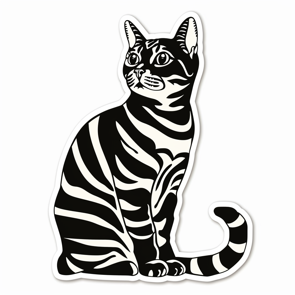 American Shorthair Cat majestic Expressive surreal Vinyl Decal Sticker for Car, Laptop, Tumbler and more # F018602