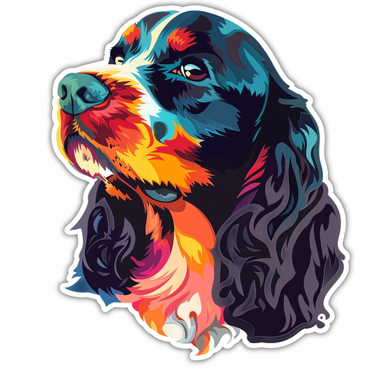 Cocker Spaniel Dog majestic Expressive surreal Vinyl Decal Sticker for Car, Laptop, Tumbler and more # F019751-4" x 4"