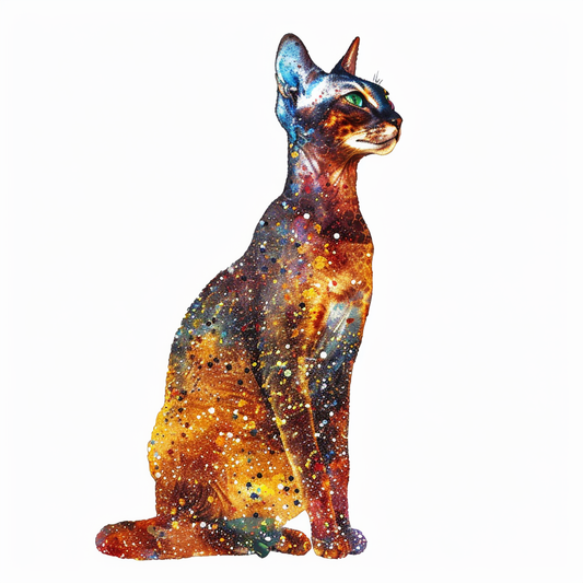 Abyssinian Cat astronaut majestic Expressive surreal Vinyl Decal Sticker for Car, Laptop, Tumbler and more # F021671-4" x 4"