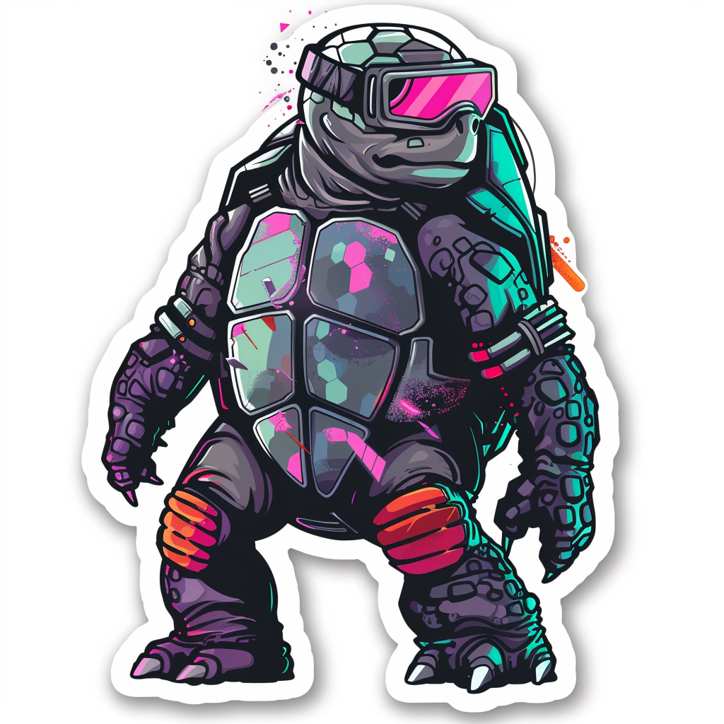 Sticker of a turtle majestic Expressive surreal Vinyl Decal Sticker for Car, Laptop, Tumbler and more # F022031