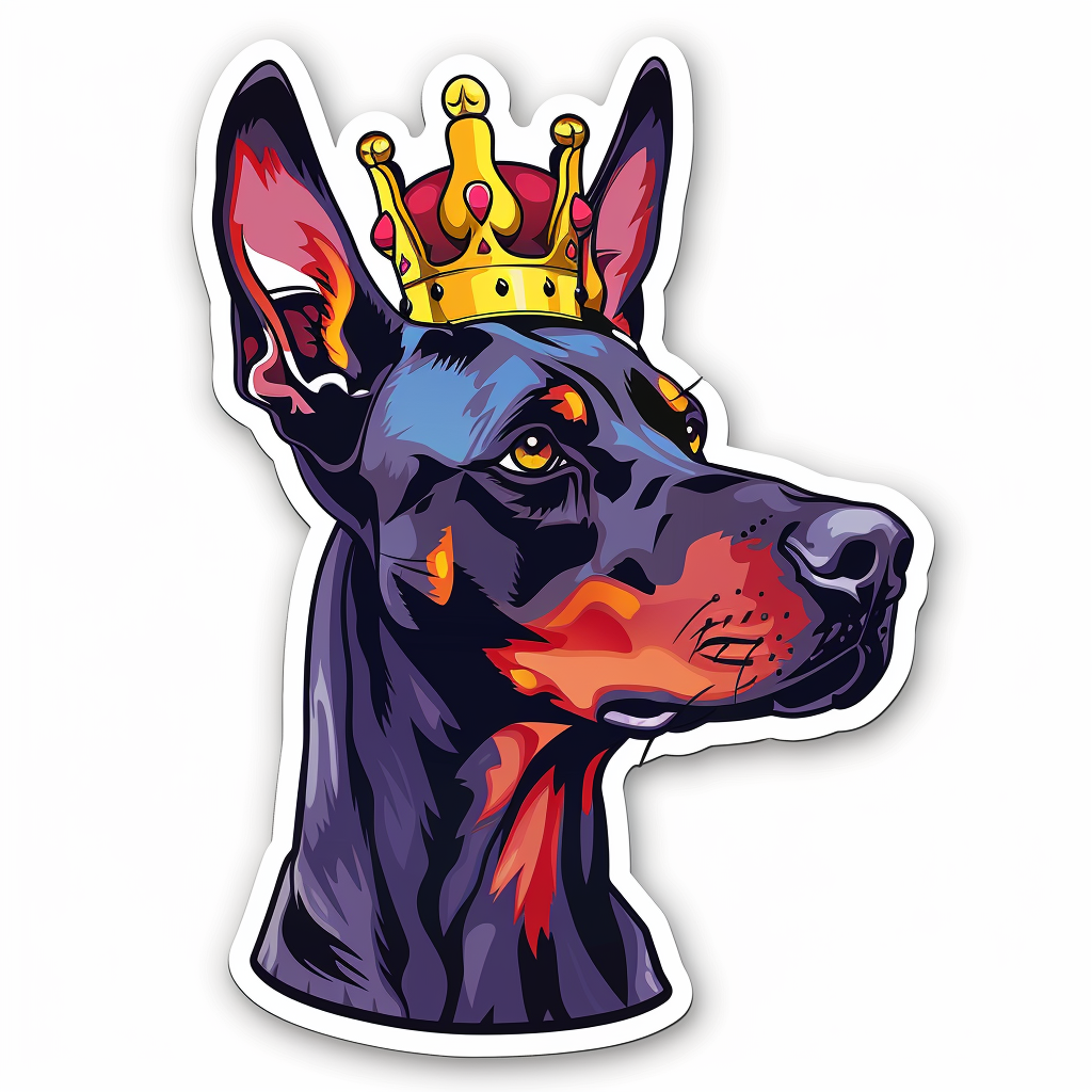 Great Dane Dog crowned majestic Expressive surreal Vinyl Decal Sticker for Car, Laptop, Tumbler and more # F017801