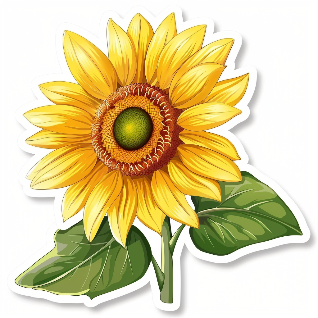Sunflower flower majestic Expressive surreal Vinyl Decal Sticker for Car, Laptop, Tumbler and more # F023043