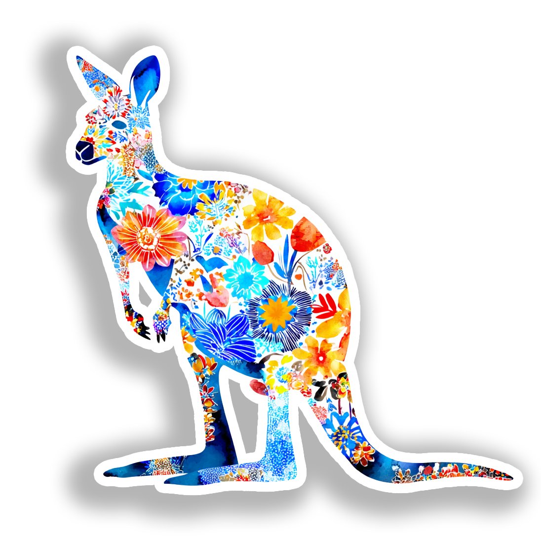 Kangaroo Vinyl Decal Sticker for Car, Laptop, Tumbler and more # A018504-4" x 4"