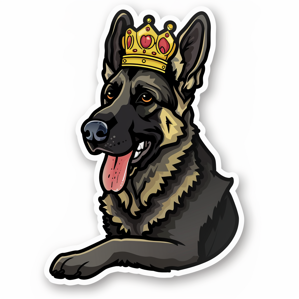 German Shepherd Dog crowned Vinyl Decal Sticker for Car, Laptop, Tumbler and more # F011513